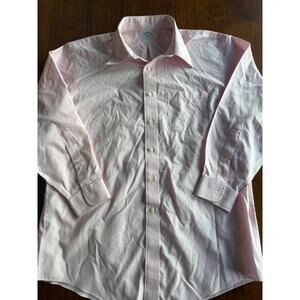 Brooks Brothers 346 Slim Fit Non-Iron Pink Striped Dress Shirt - Size 17.5-32/33